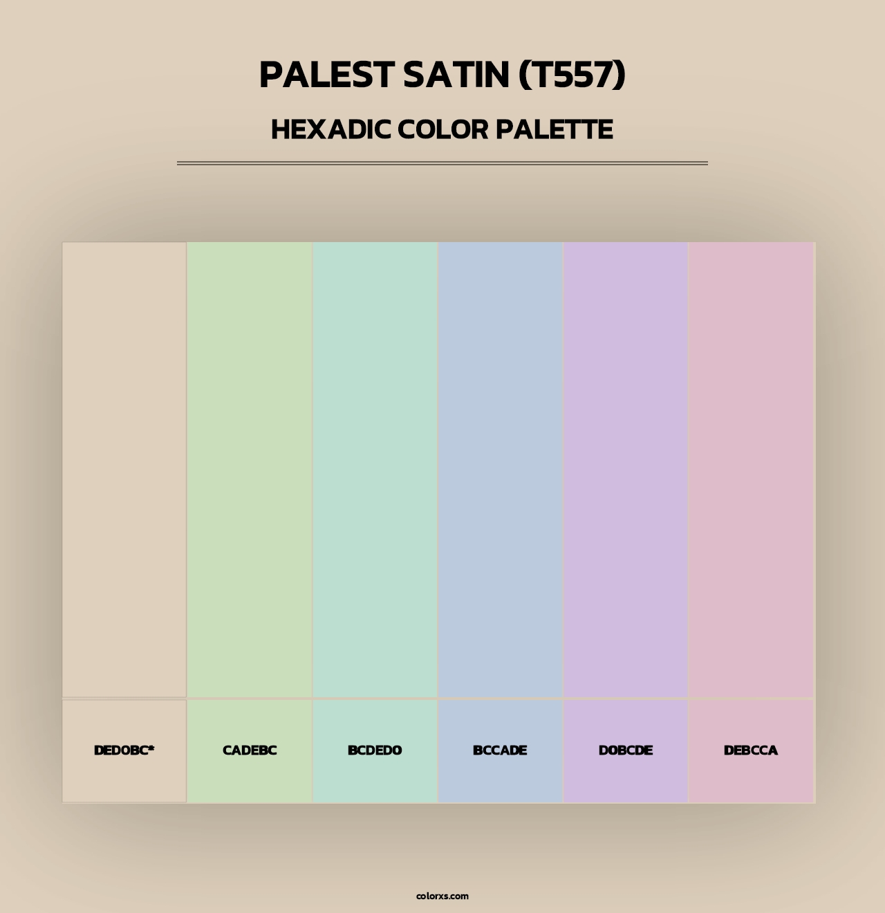 Palest Satin (T557) - Hexadic Color Palette