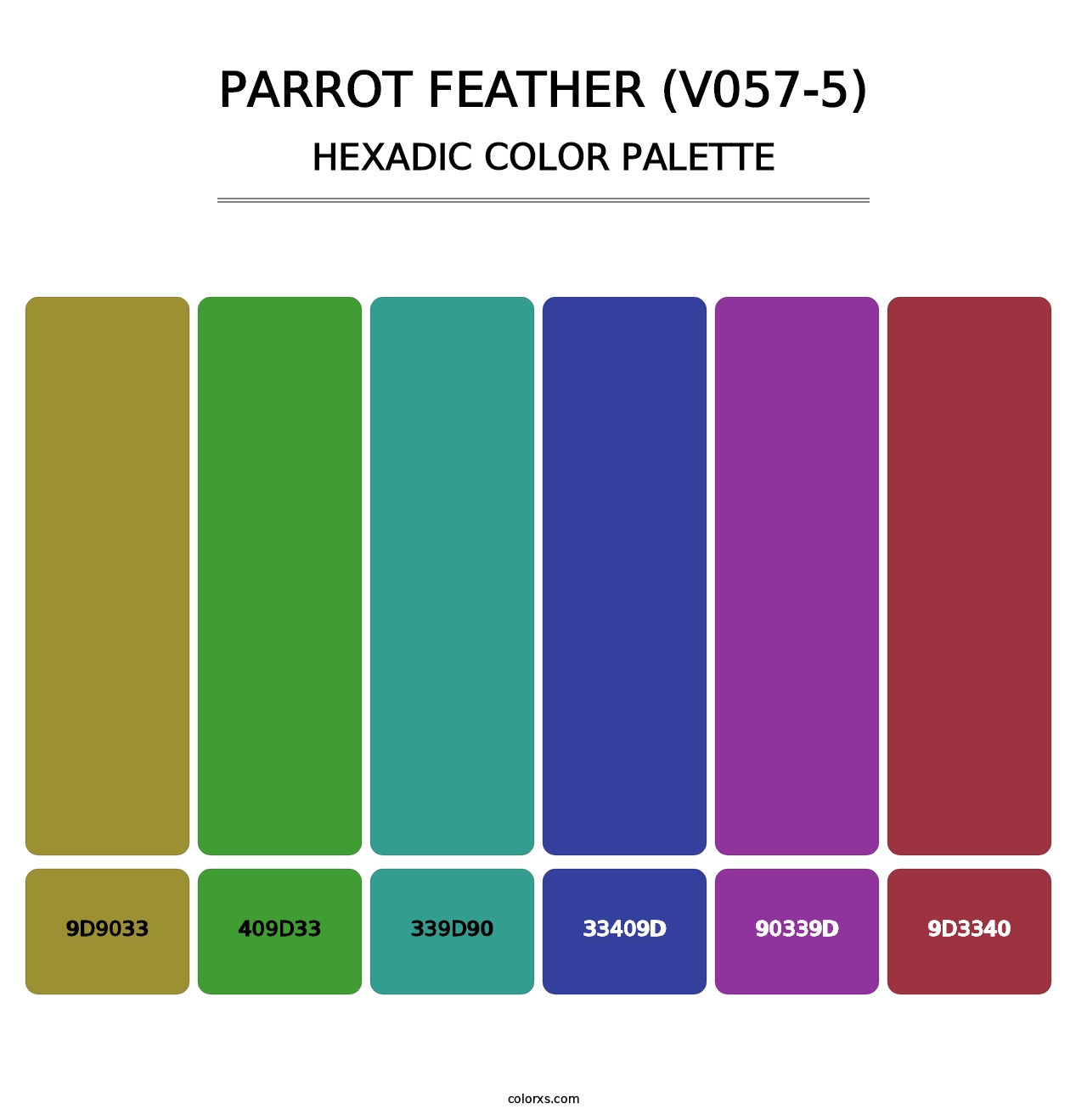 Parrot Feather (V057-5) - Hexadic Color Palette