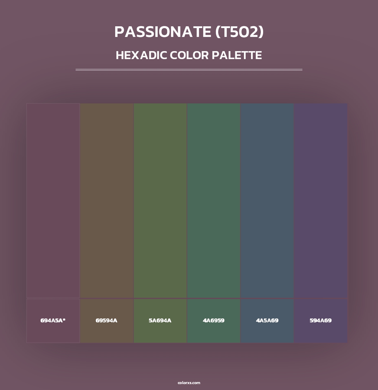 Passionate (T502) - Hexadic Color Palette
