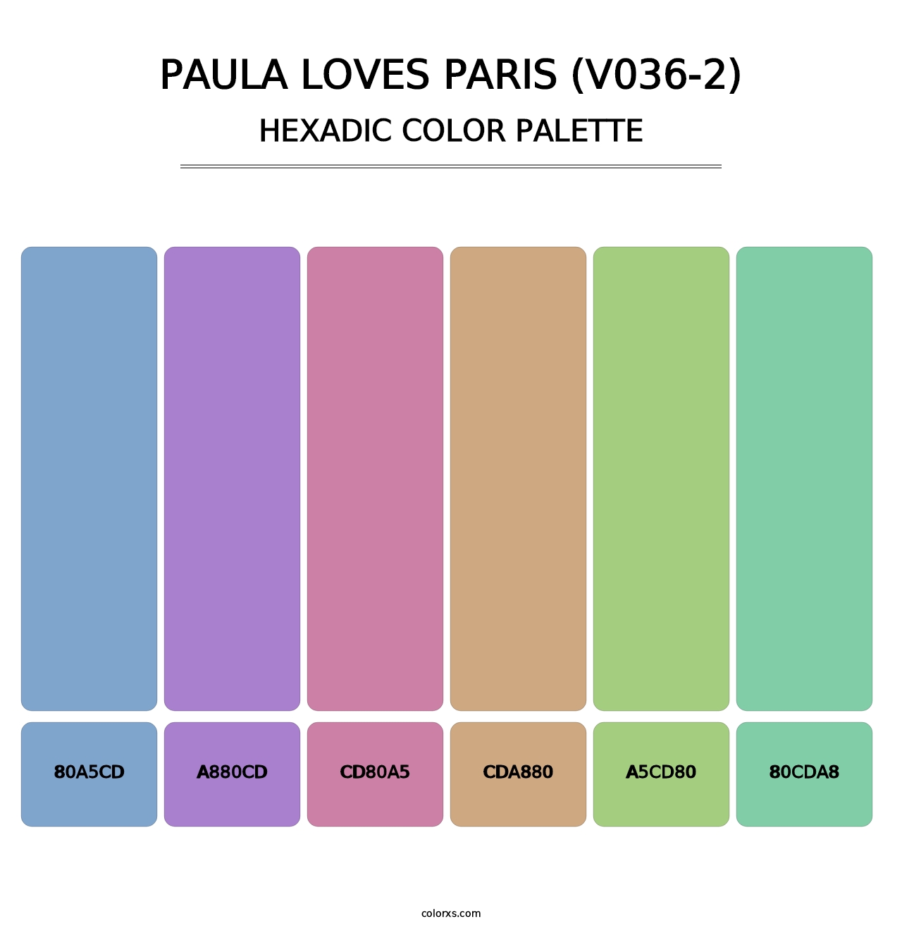 Paula Loves Paris (V036-2) - Hexadic Color Palette