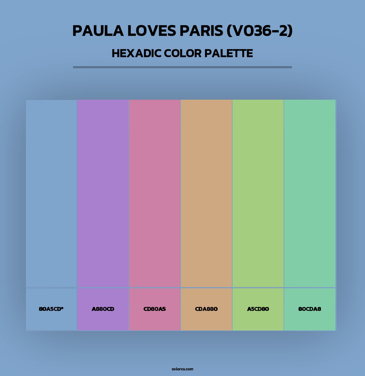 Paula Loves Paris (V036-2) - Hexadic Color Palette