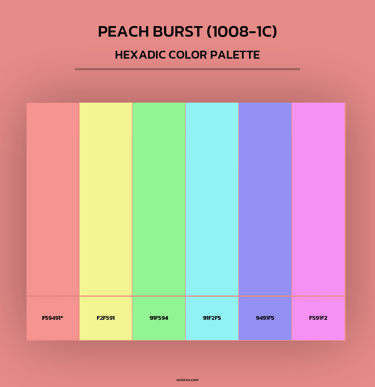 Peach Burst (1008-1C) - Hexadic Color Palette