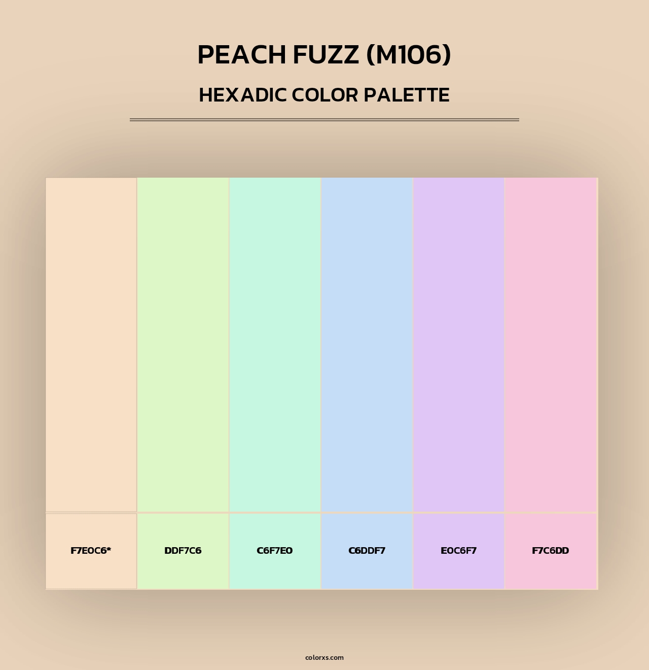 Peach Fuzz (M106) - Hexadic Color Palette