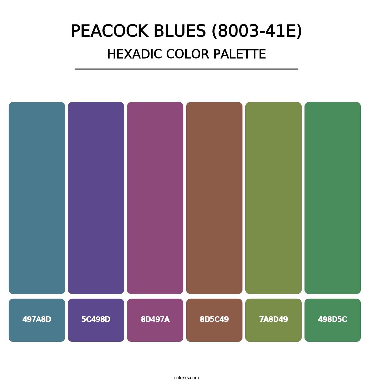 Peacock Blues (8003-41E) - Hexadic Color Palette