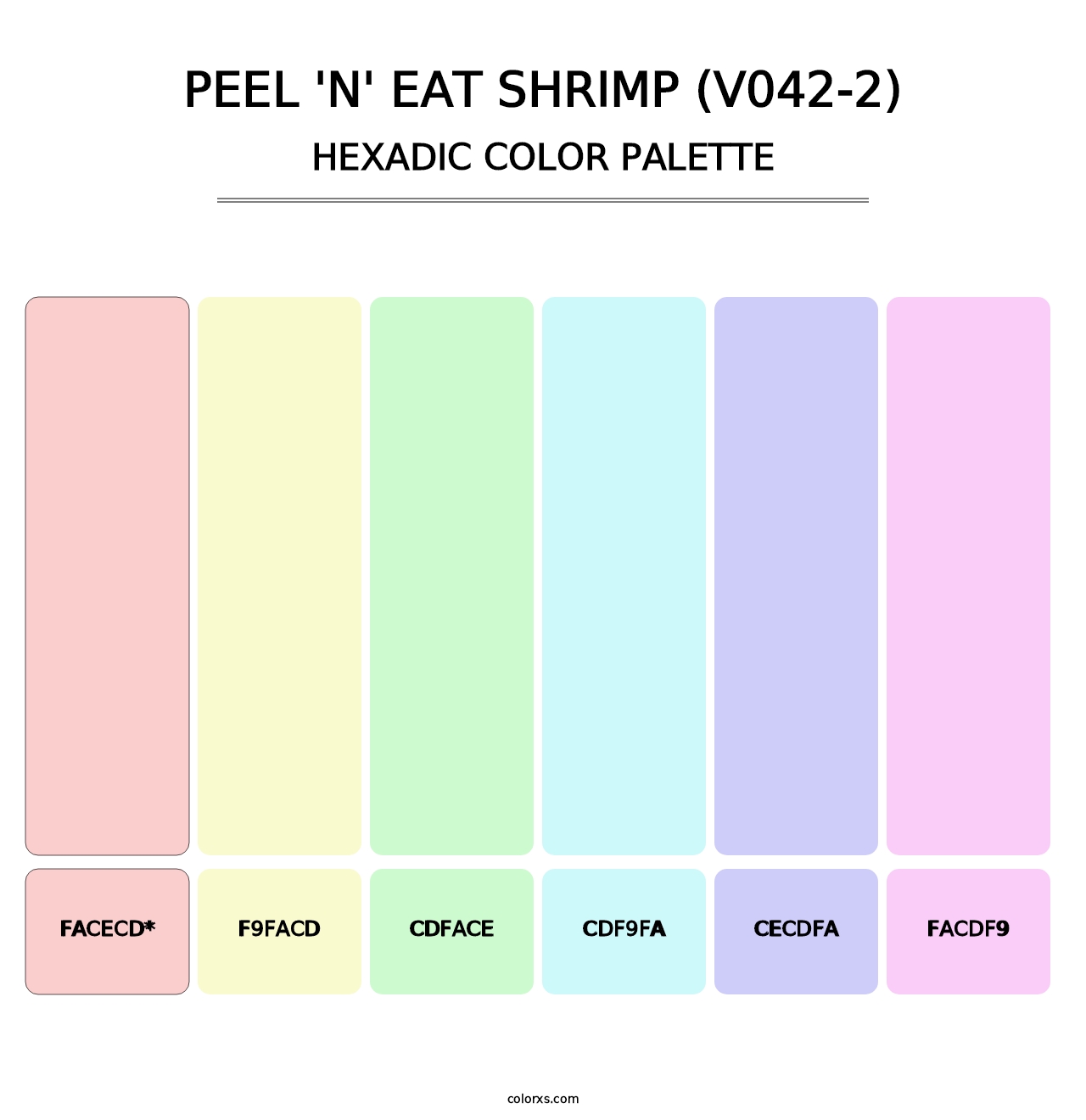 Peel 'n' Eat Shrimp (V042-2) - Hexadic Color Palette