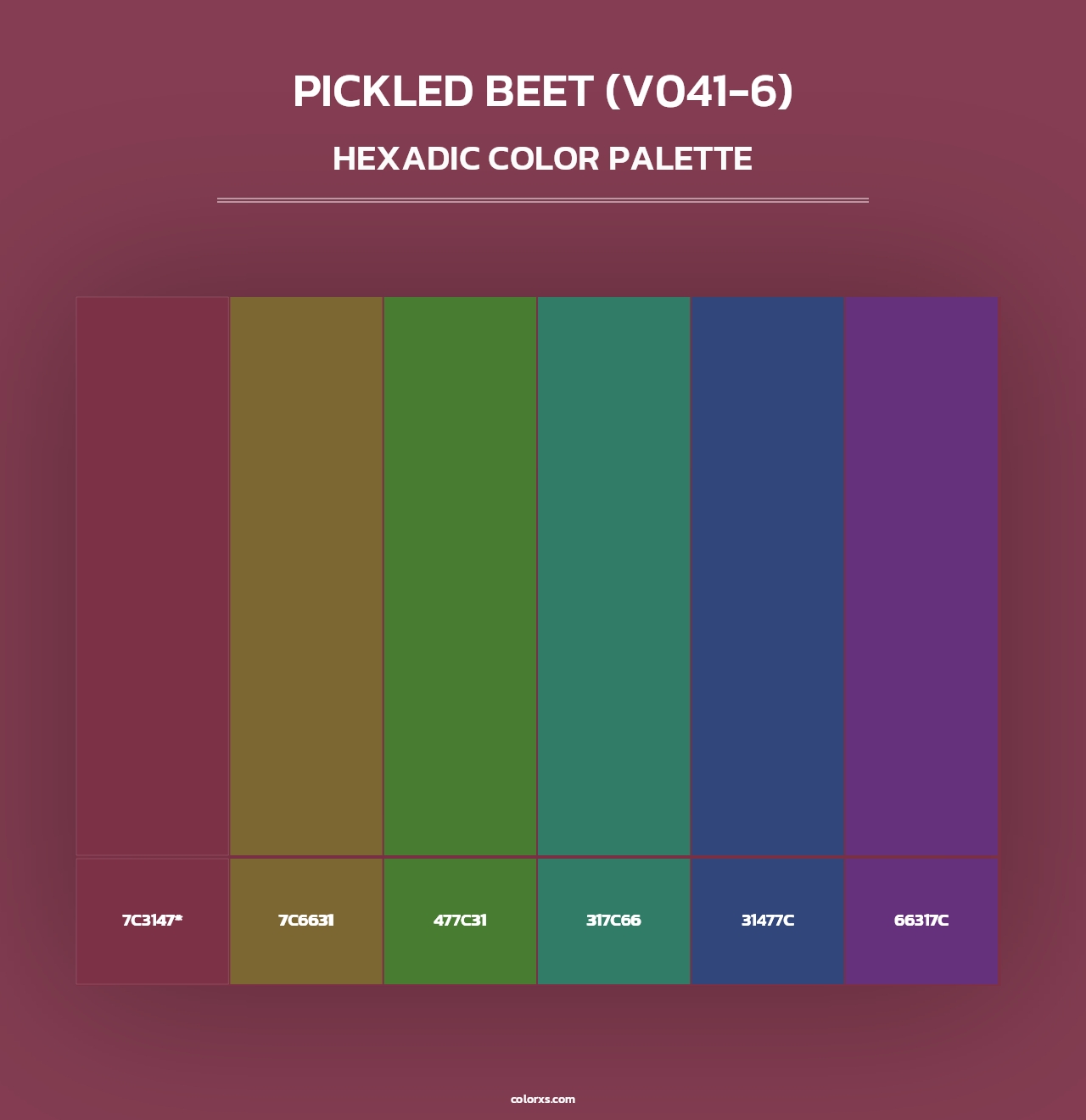 Pickled Beet (V041-6) - Hexadic Color Palette