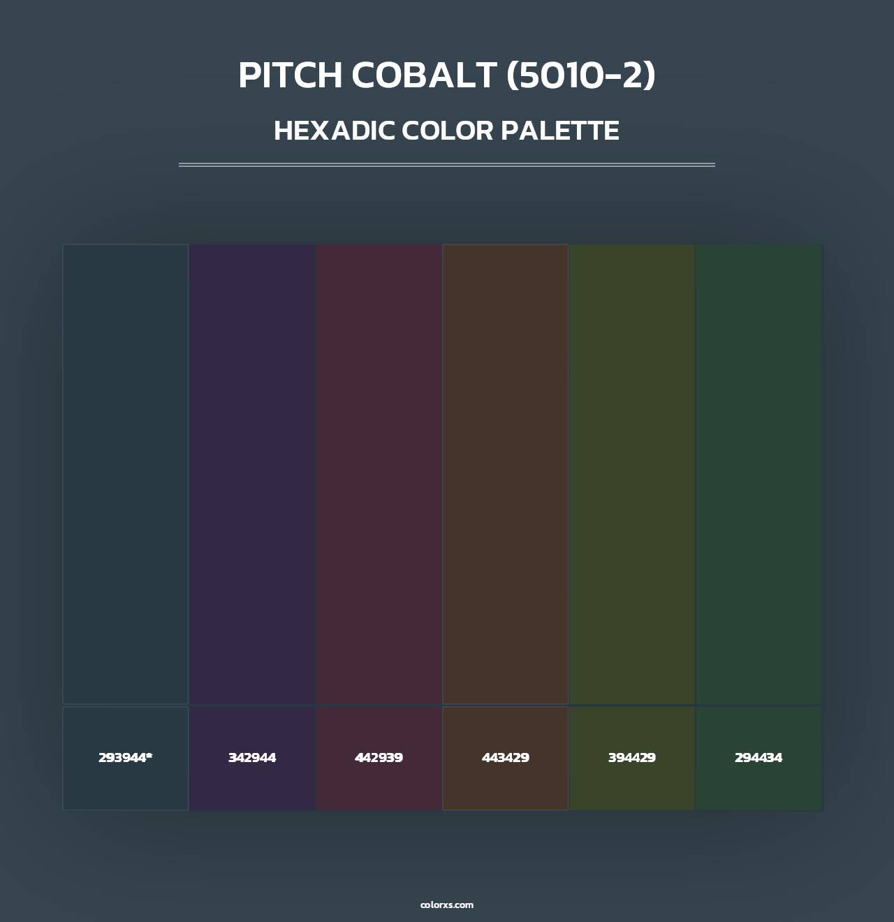 Pitch Cobalt (5010-2) - Hexadic Color Palette