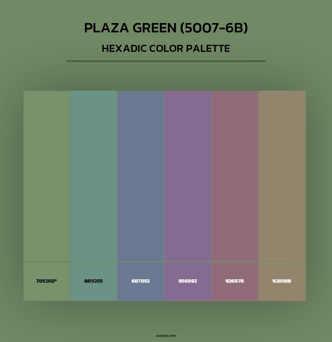 Plaza Green (5007-6B) - Hexadic Color Palette
