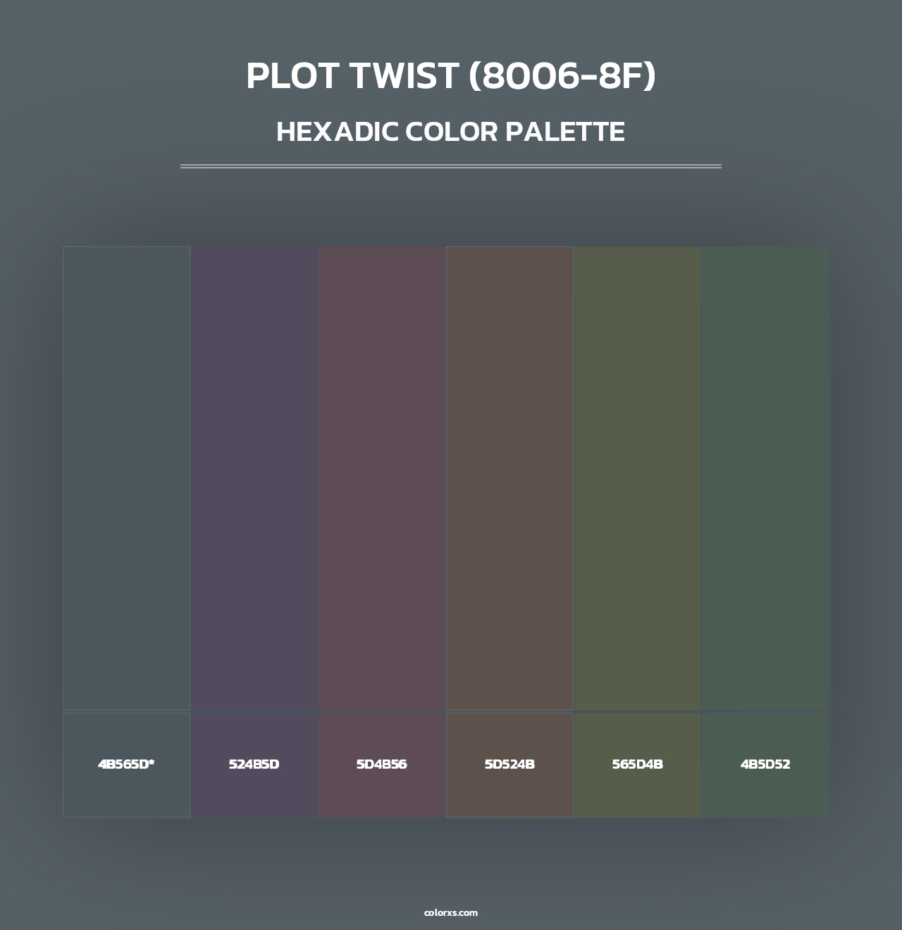 Plot Twist (8006-8F) - Hexadic Color Palette