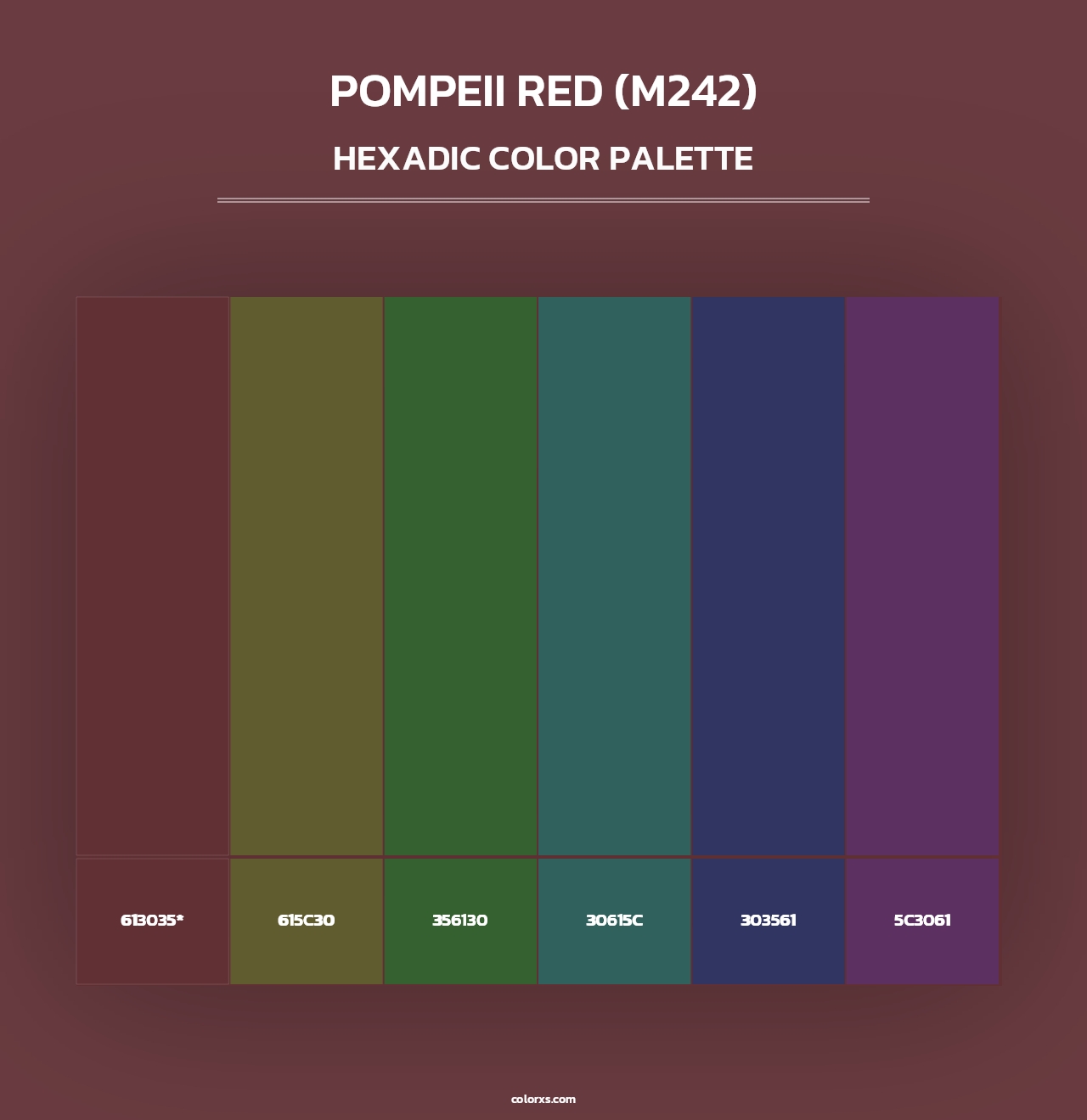 Pompeii Red (M242) - Hexadic Color Palette