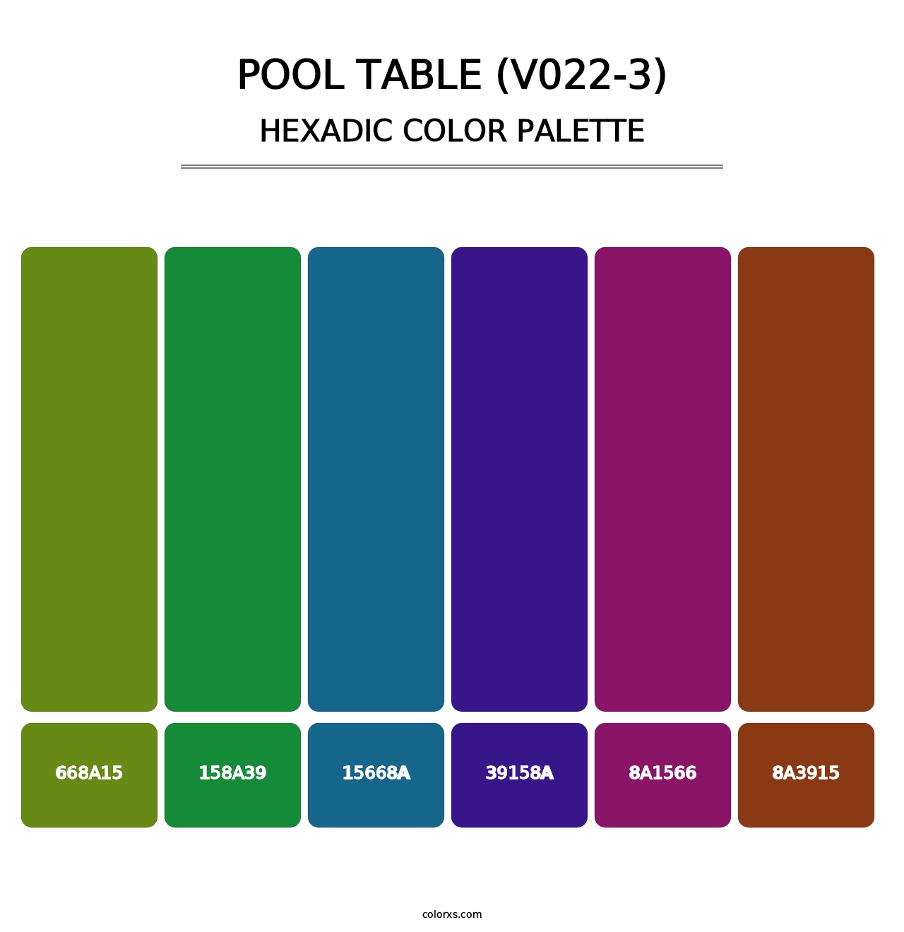 Pool Table (V022-3) - Hexadic Color Palette
