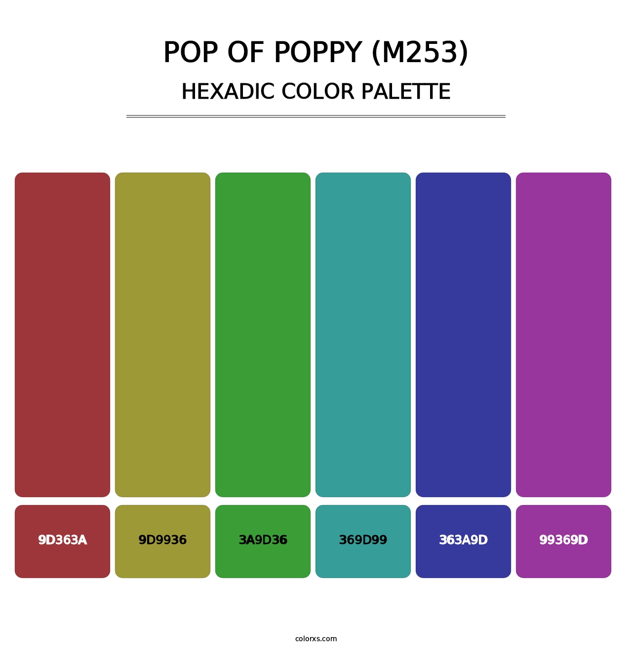 Pop of Poppy (M253) - Hexadic Color Palette