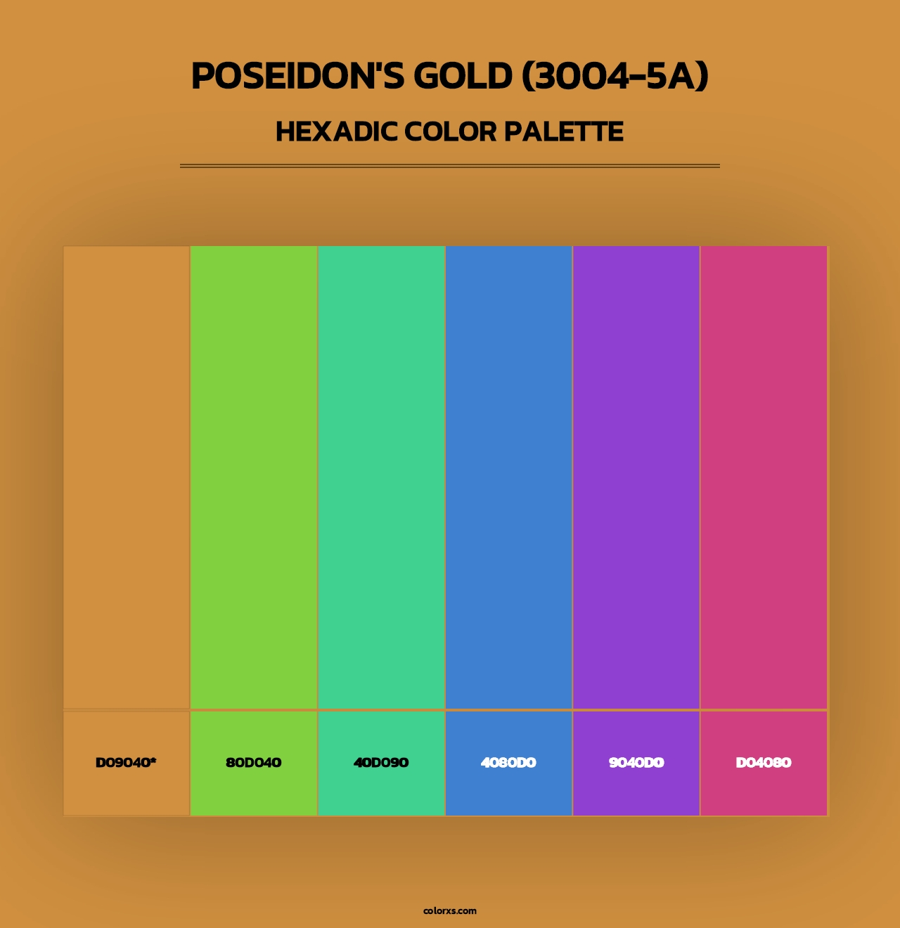 Poseidon's Gold (3004-5A) - Hexadic Color Palette