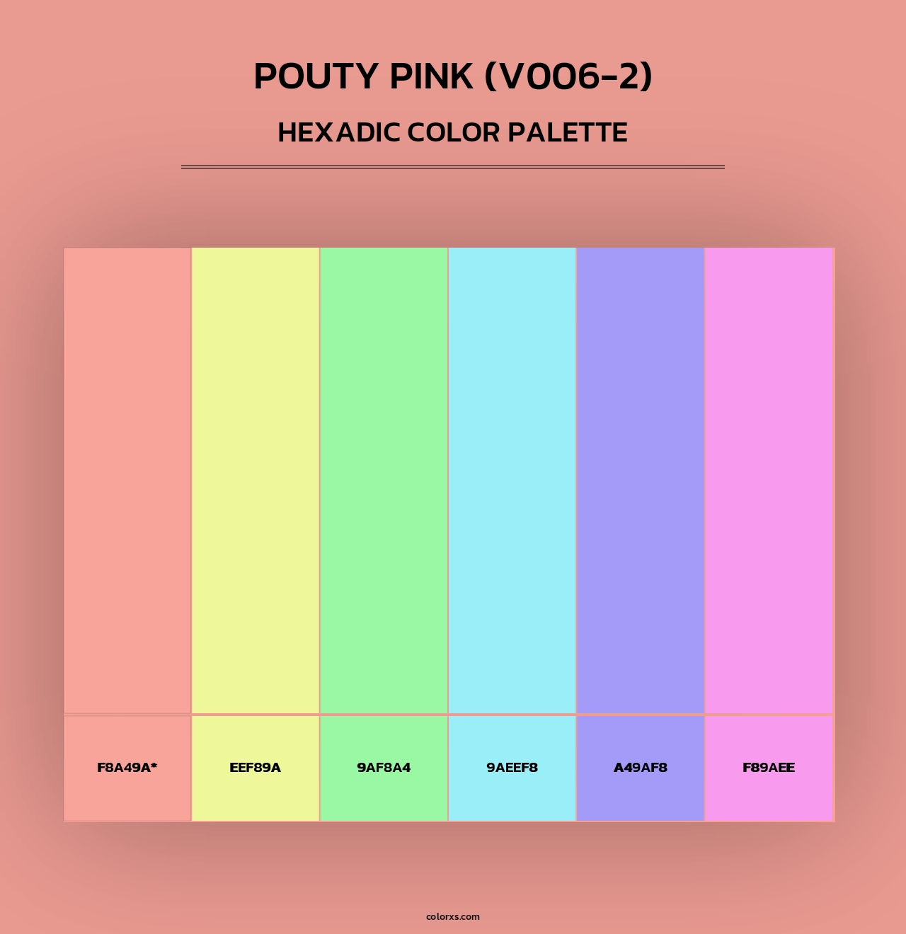 Pouty Pink (V006-2) - Hexadic Color Palette