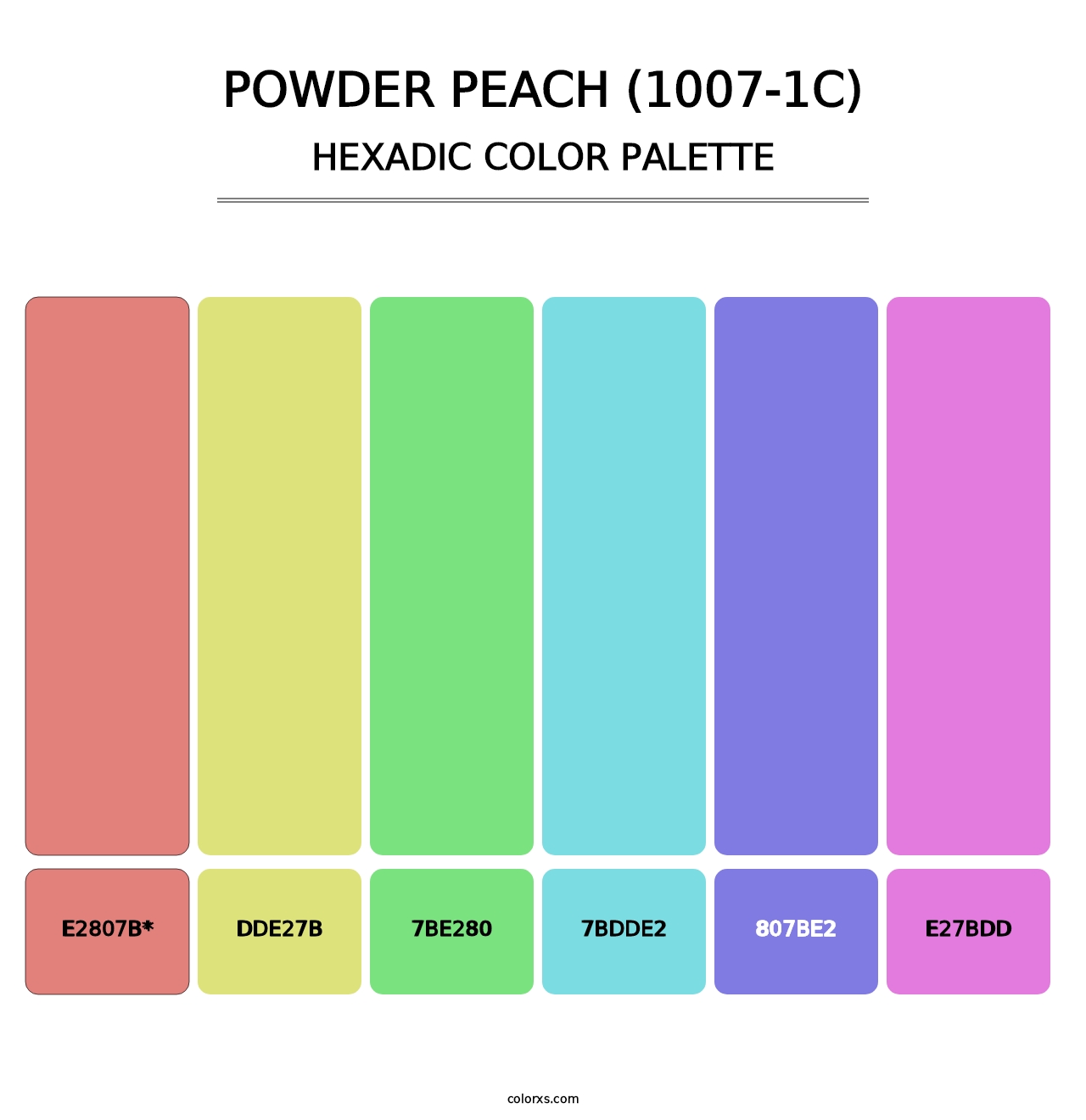 Powder Peach (1007-1C) - Hexadic Color Palette