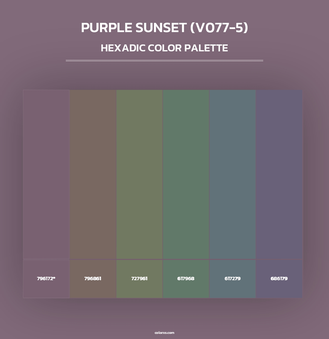 Purple Sunset (V077-5) - Hexadic Color Palette