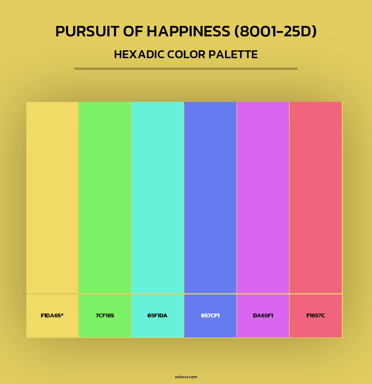Pursuit of Happiness (8001-25D) - Hexadic Color Palette