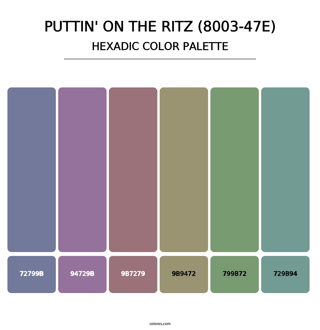 Puttin' on the Ritz (8003-47E) - Hexadic Color Palette