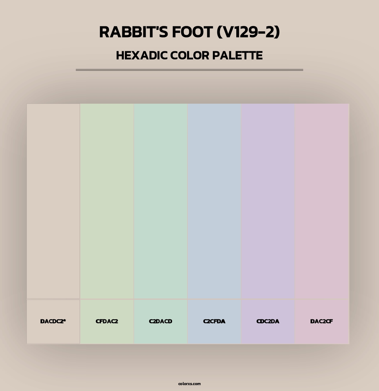 Rabbit's Foot (V129-2) - Hexadic Color Palette