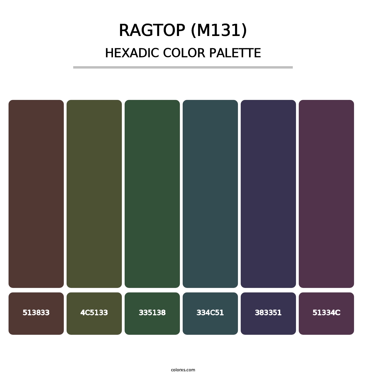 Ragtop (M131) - Hexadic Color Palette