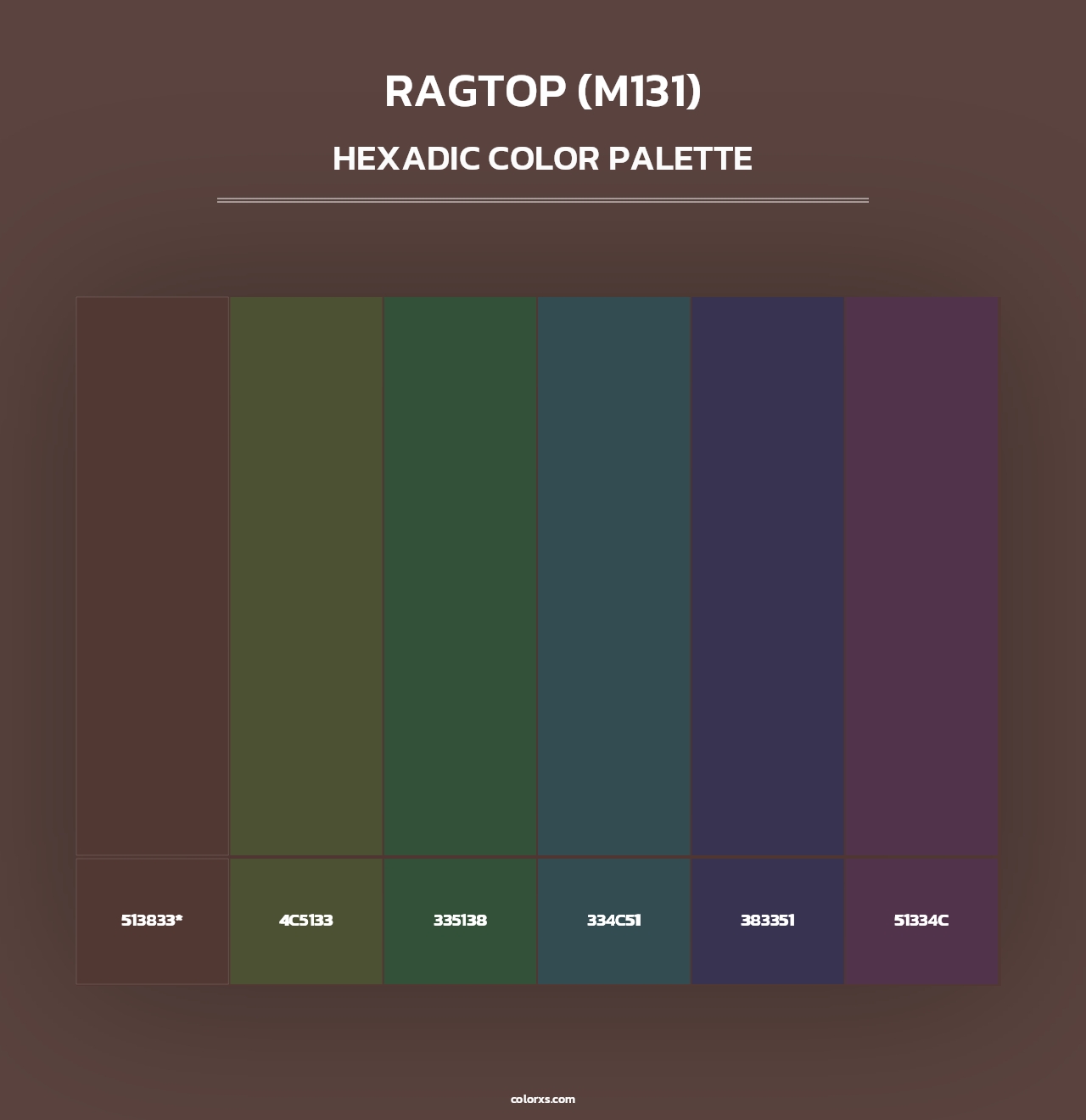Ragtop (M131) - Hexadic Color Palette