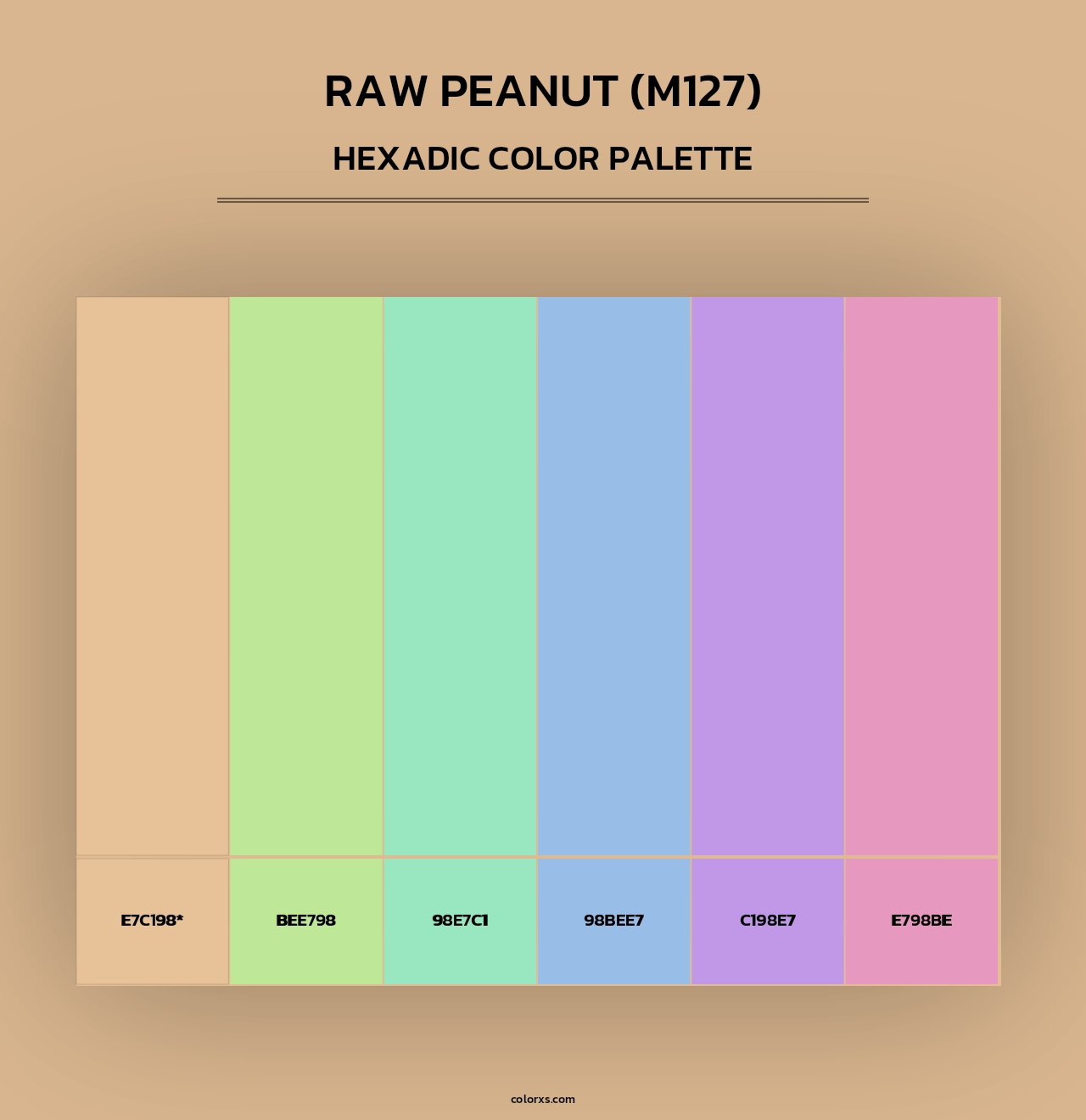 Raw Peanut (M127) - Hexadic Color Palette