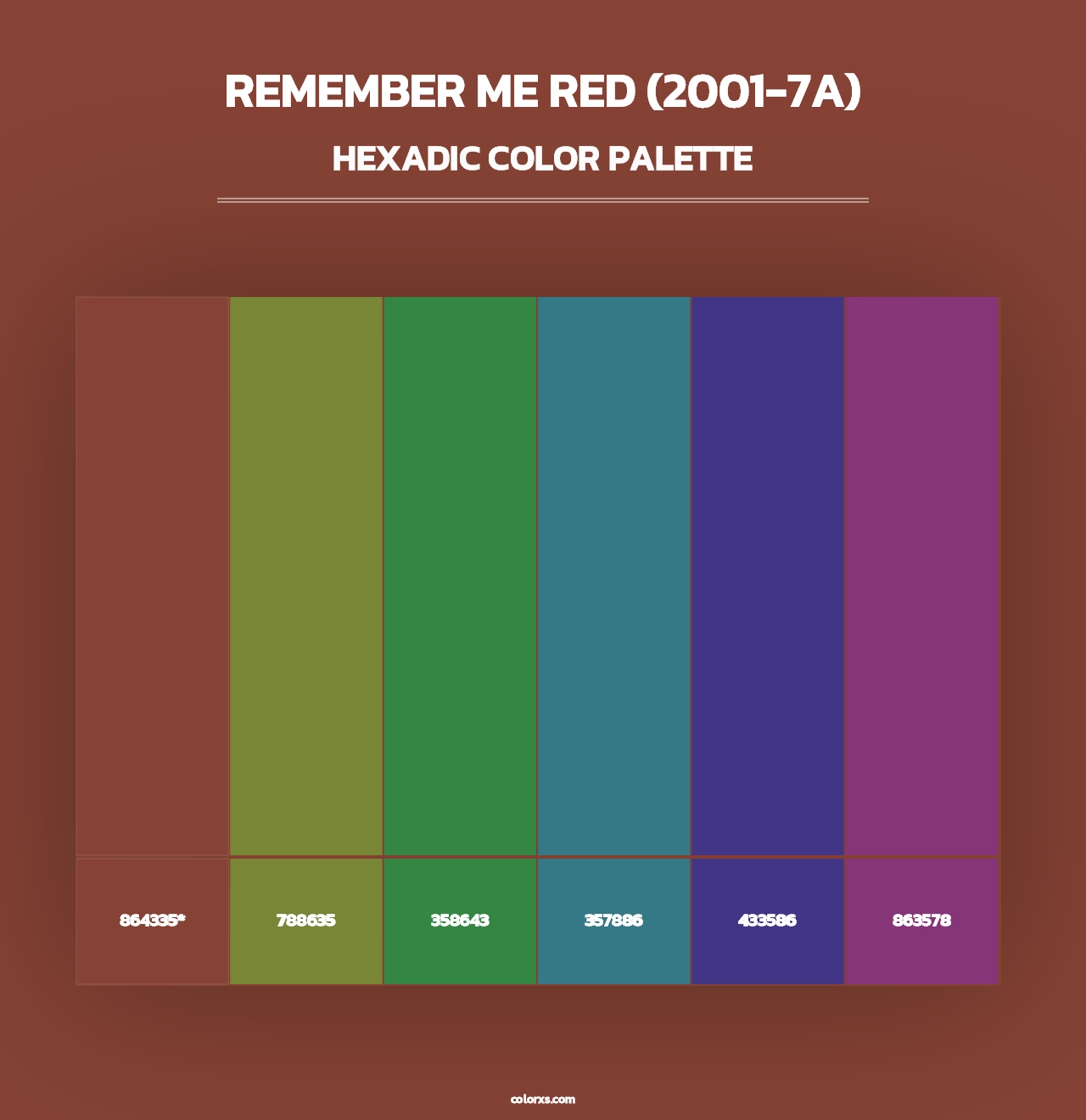 Remember Me Red (2001-7A) - Hexadic Color Palette