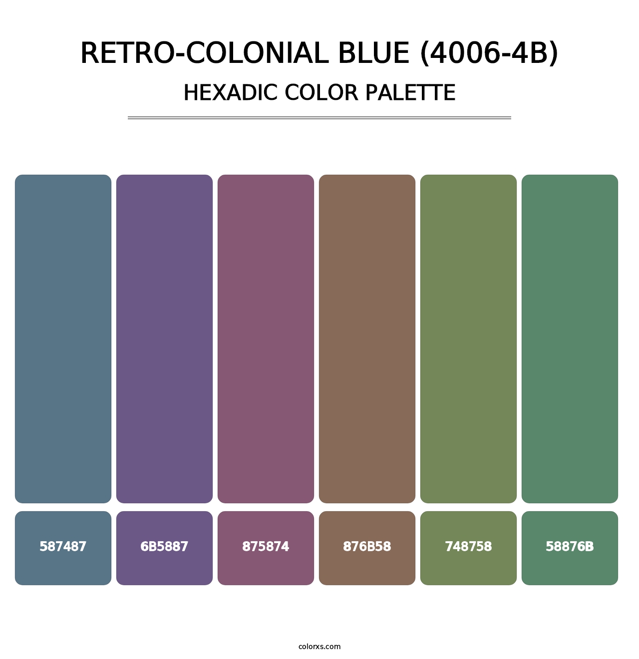 Retro-Colonial Blue (4006-4B) - Hexadic Color Palette