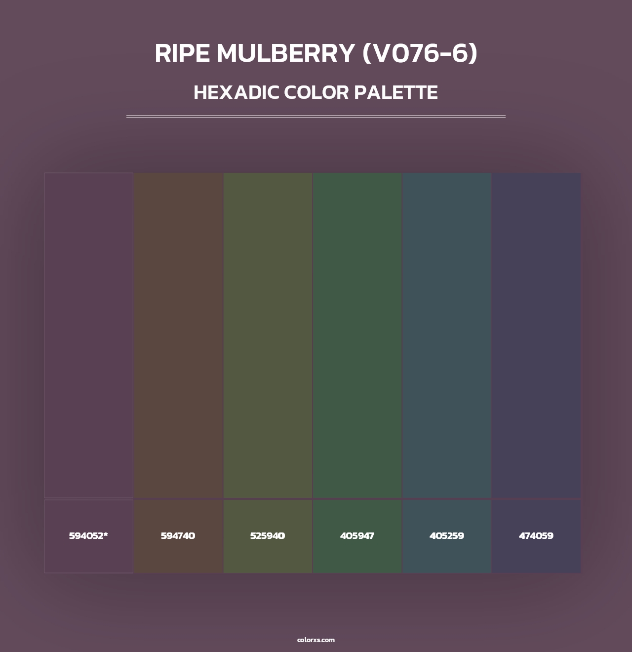 Ripe Mulberry (V076-6) - Hexadic Color Palette