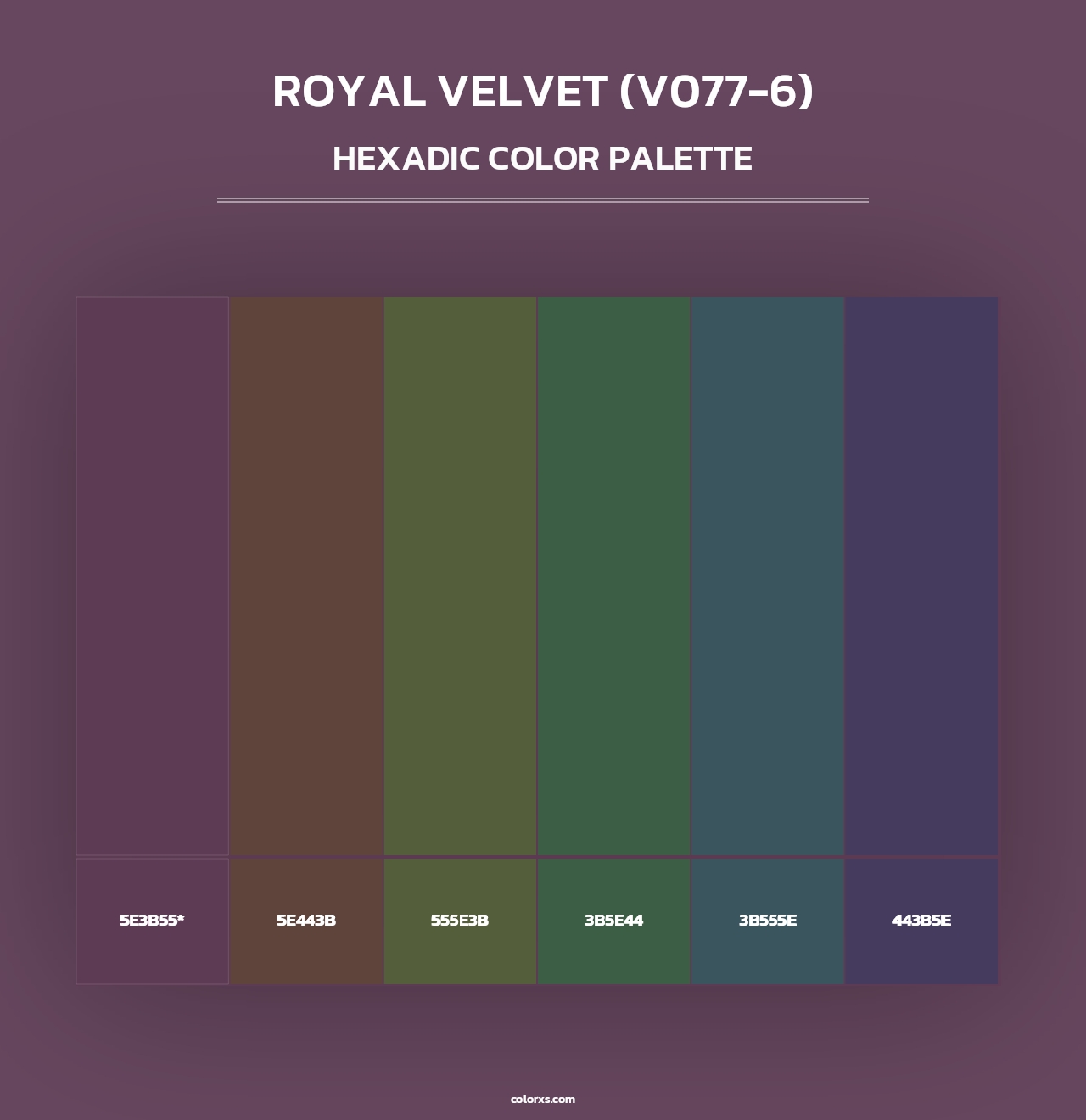 Royal Velvet (V077-6) - Hexadic Color Palette