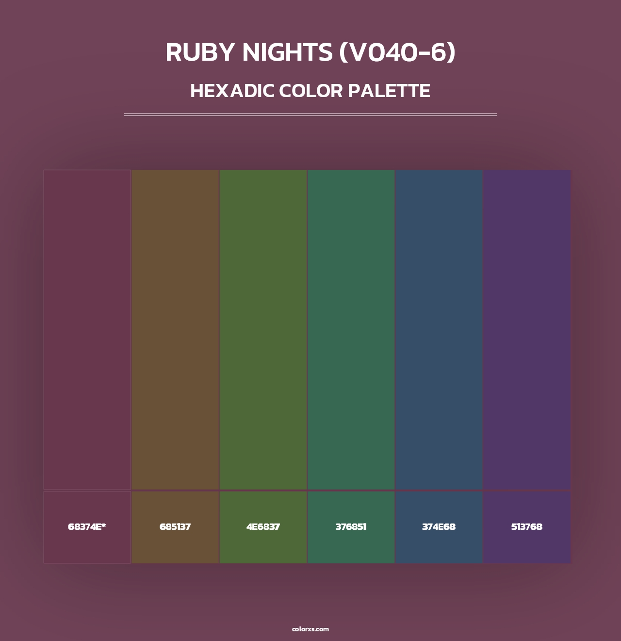 Ruby Nights (V040-6) - Hexadic Color Palette