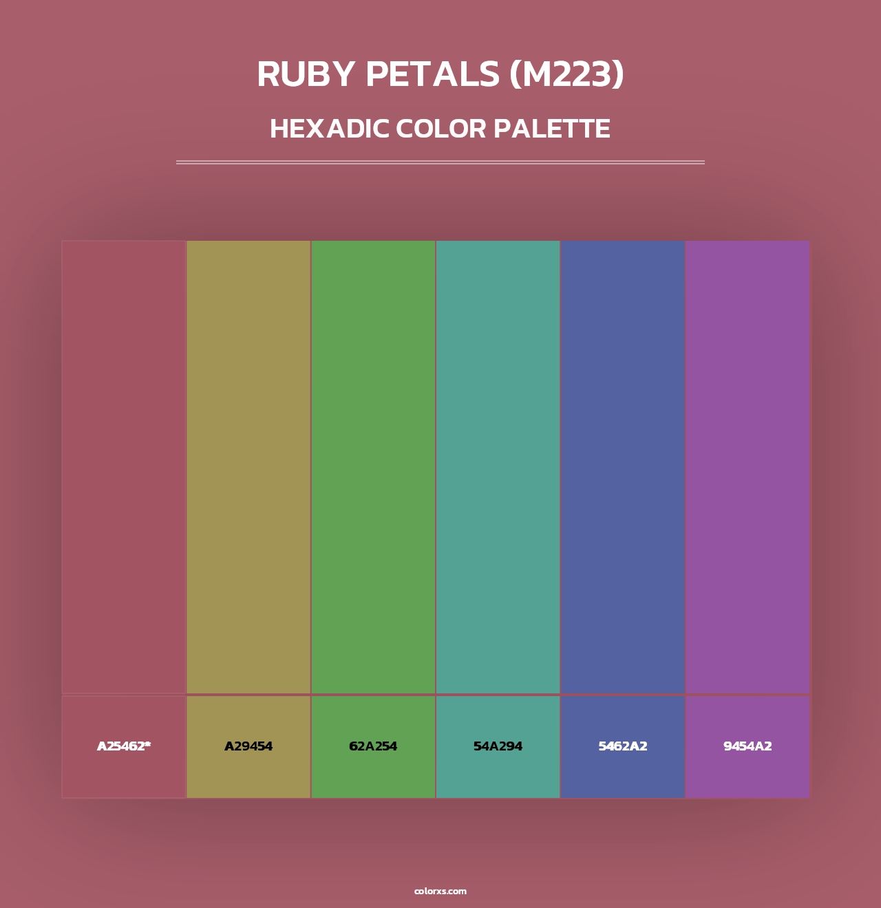 Ruby Petals (M223) - Hexadic Color Palette