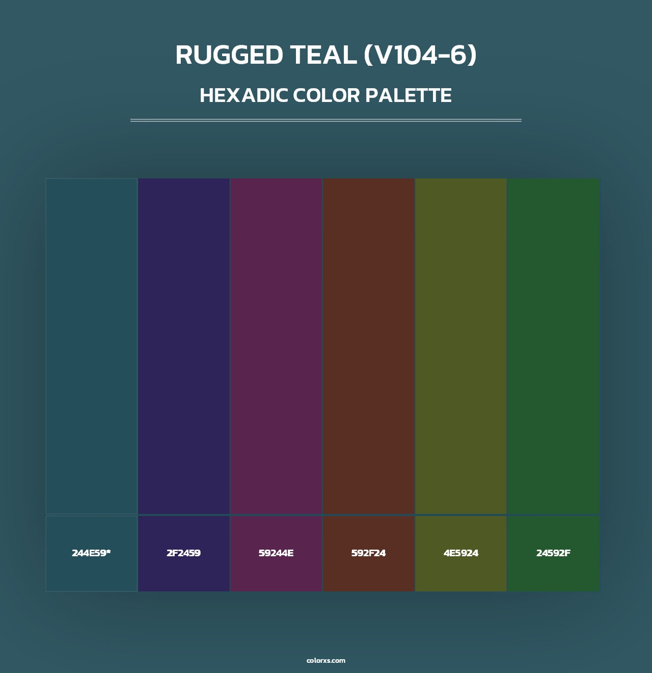 Rugged Teal (V104-6) - Hexadic Color Palette