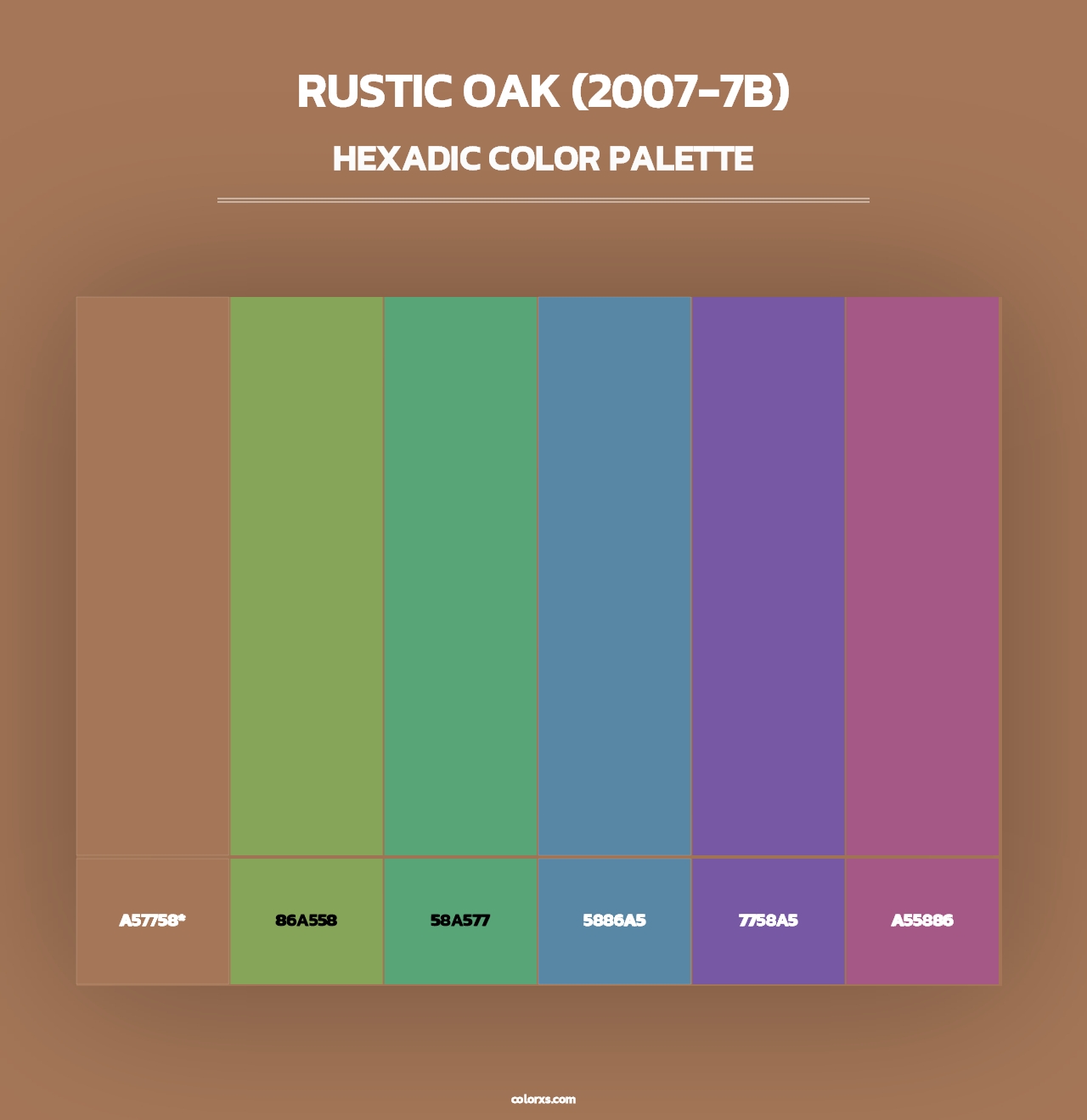 Rustic Oak (2007-7B) - Hexadic Color Palette