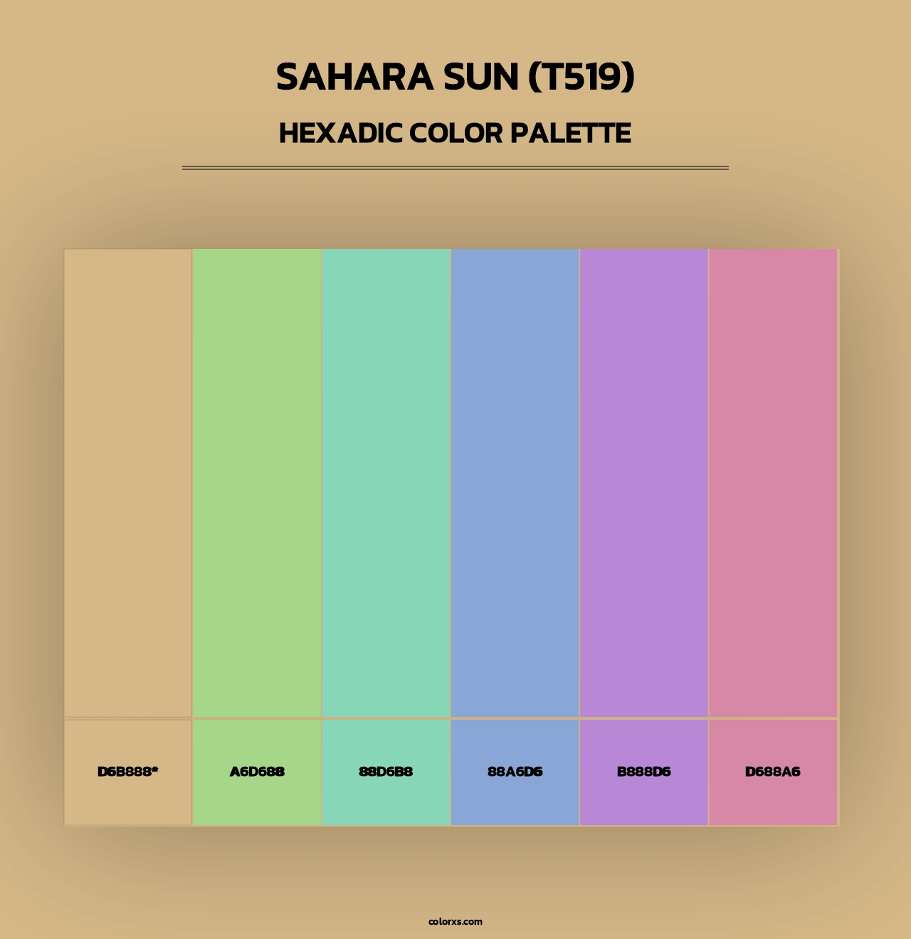 Sahara Sun (T519) - Hexadic Color Palette