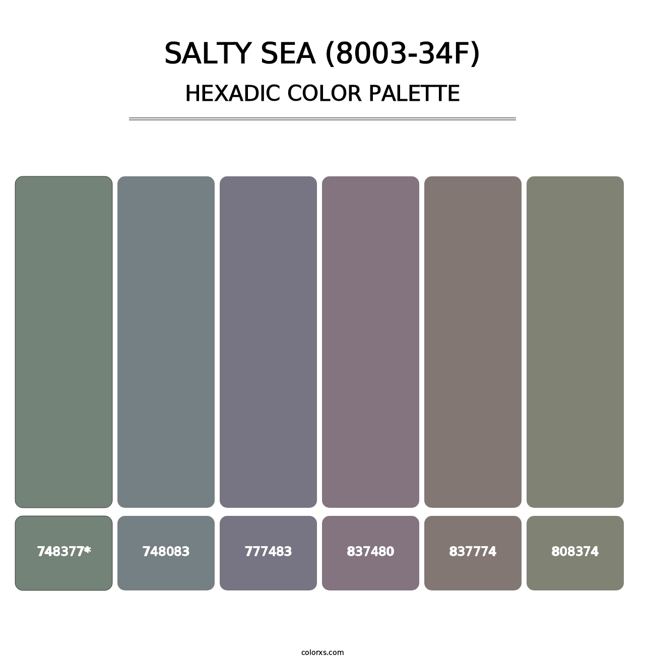 Salty Sea (8003-34F) - Hexadic Color Palette