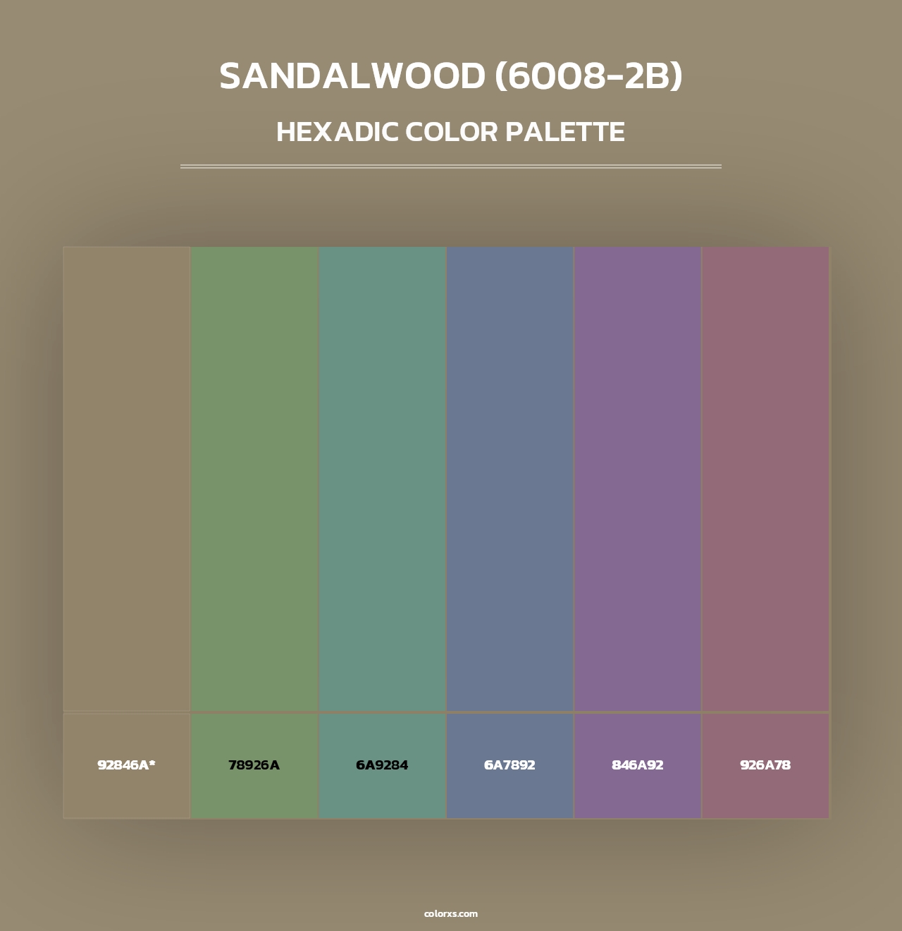 Sandalwood (6008-2B) - Hexadic Color Palette