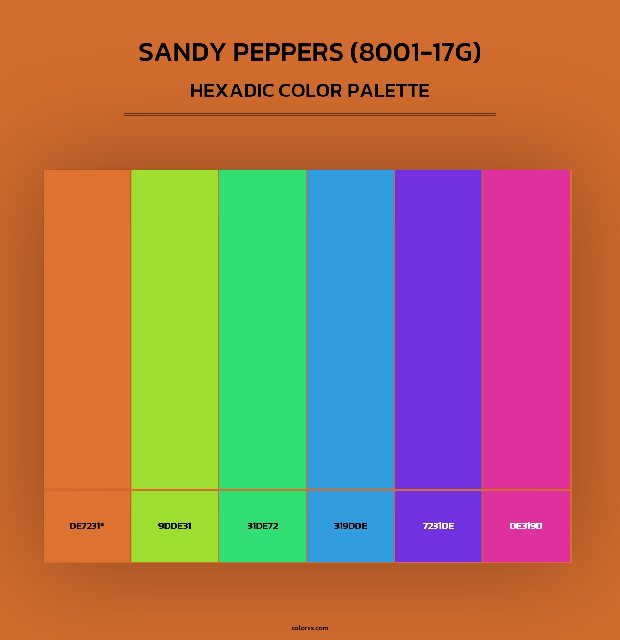 Sandy Peppers (8001-17G) - Hexadic Color Palette