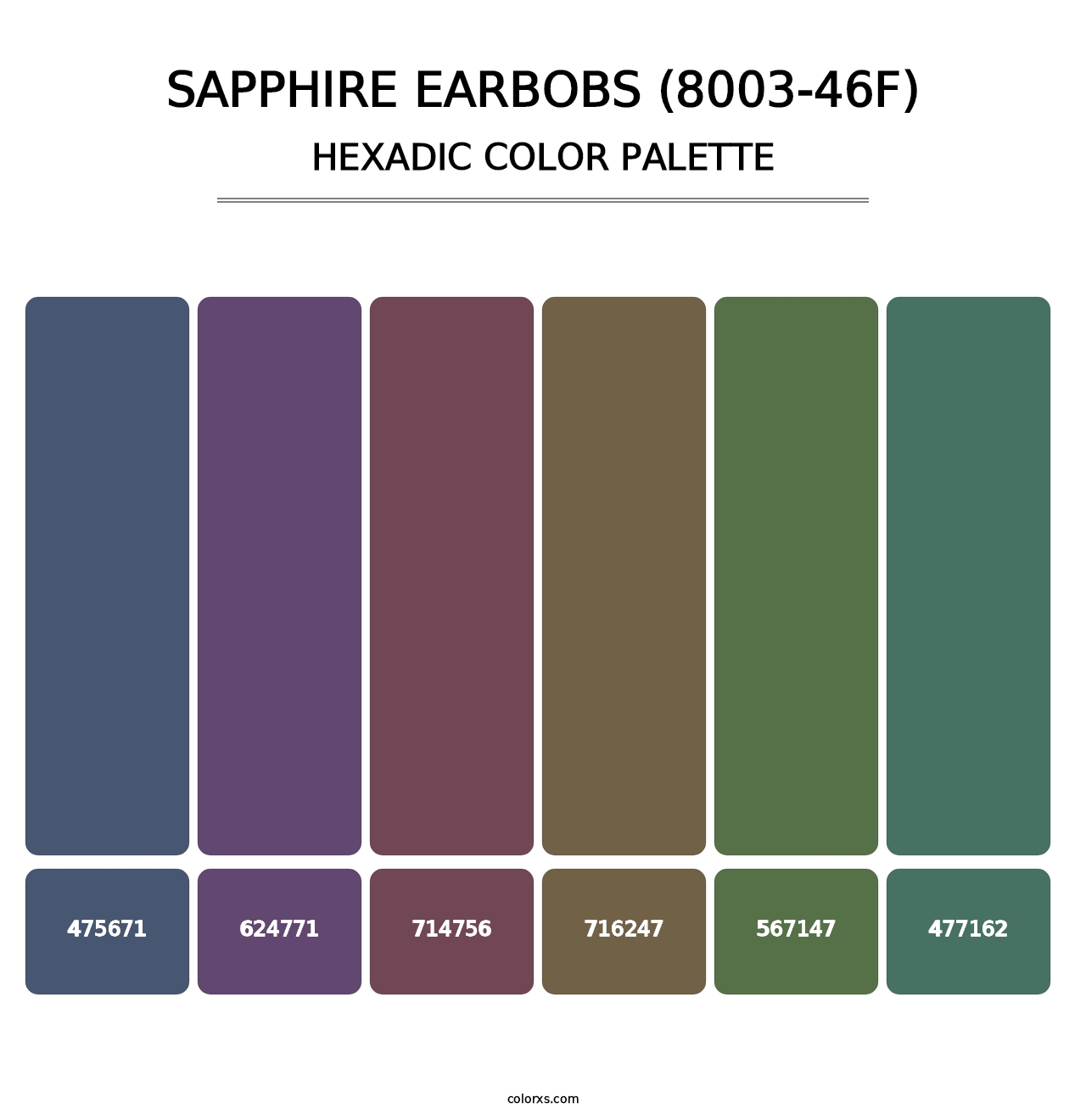 Sapphire Earbobs (8003-46F) - Hexadic Color Palette