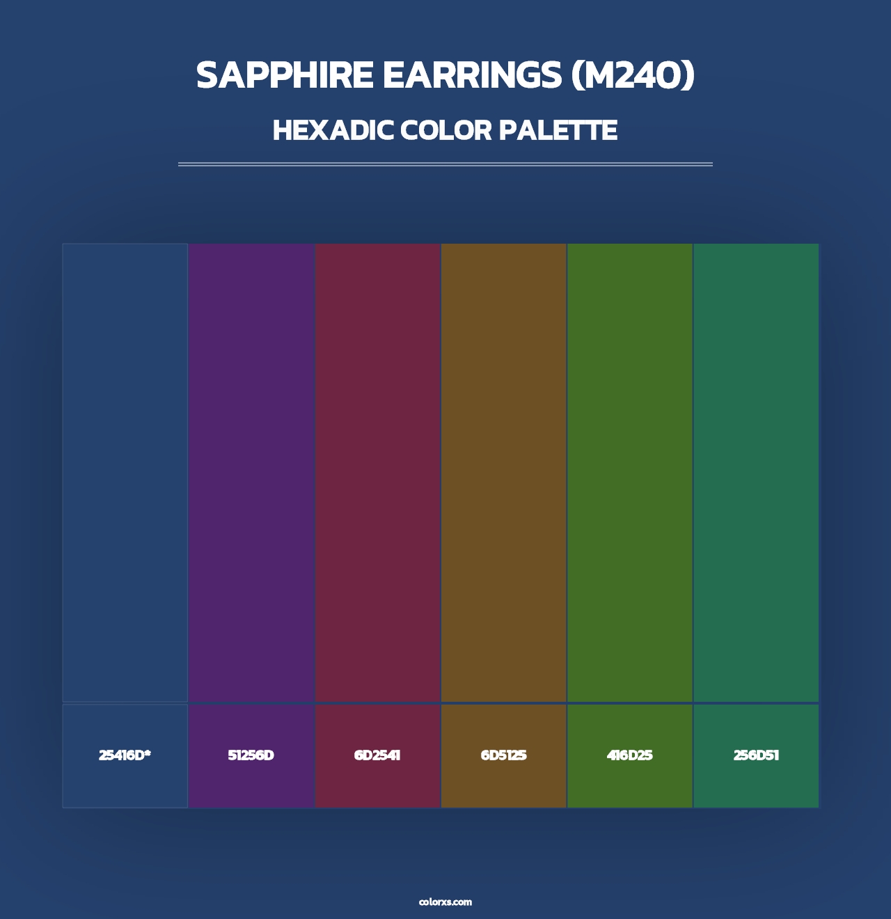 Sapphire Earrings (M240) - Hexadic Color Palette