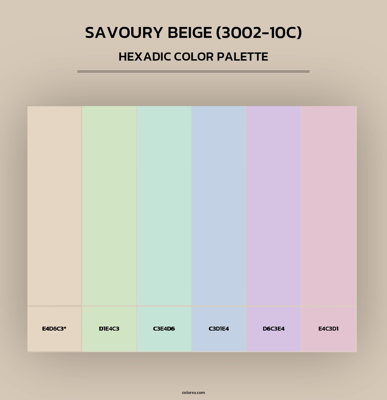 Savoury Beige (3002-10C) - Hexadic Color Palette