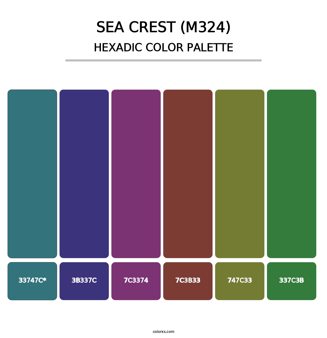 Sea Crest (M324) - Hexadic Color Palette