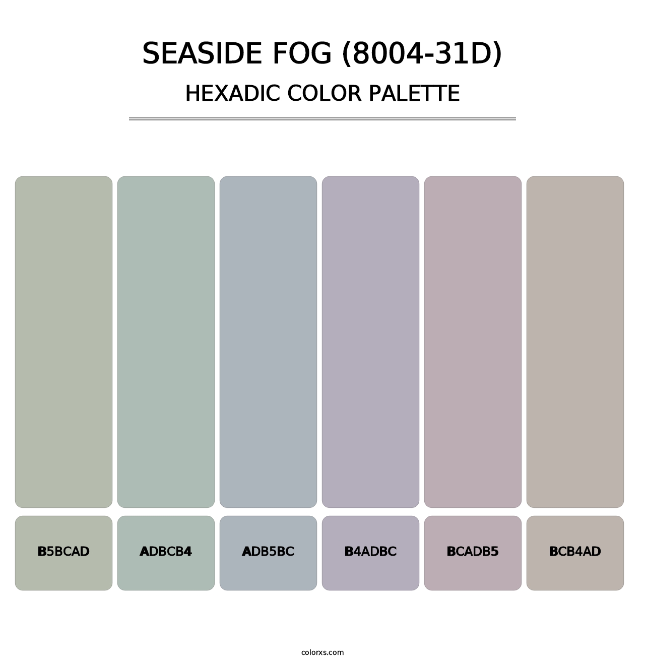 Seaside Fog (8004-31D) - Hexadic Color Palette