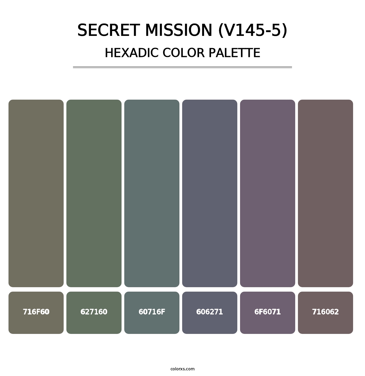 Secret Mission (V145-5) - Hexadic Color Palette