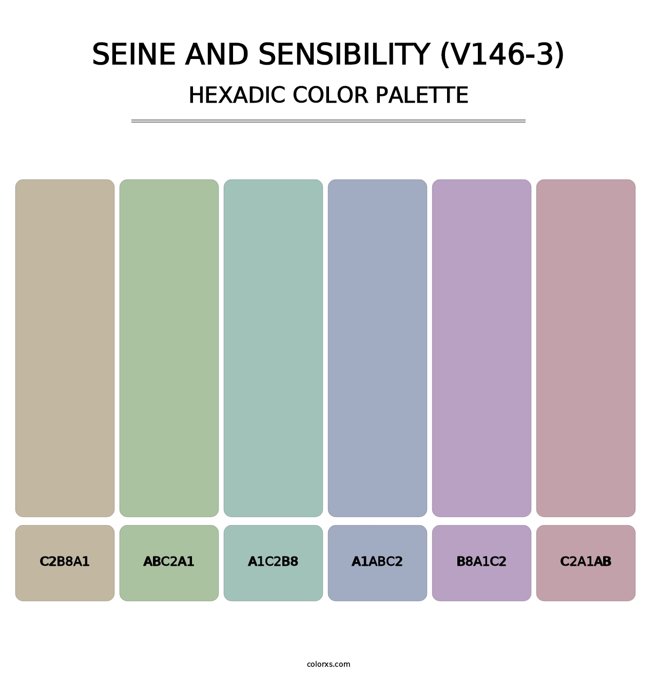 Seine and Sensibility (V146-3) - Hexadic Color Palette