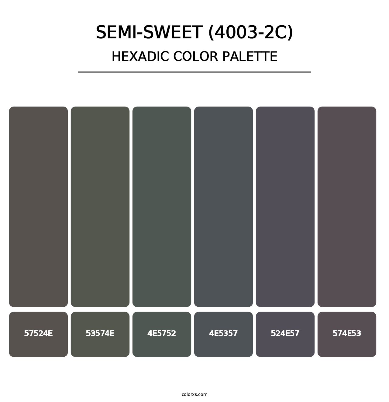 Semi-Sweet (4003-2C) - Hexadic Color Palette