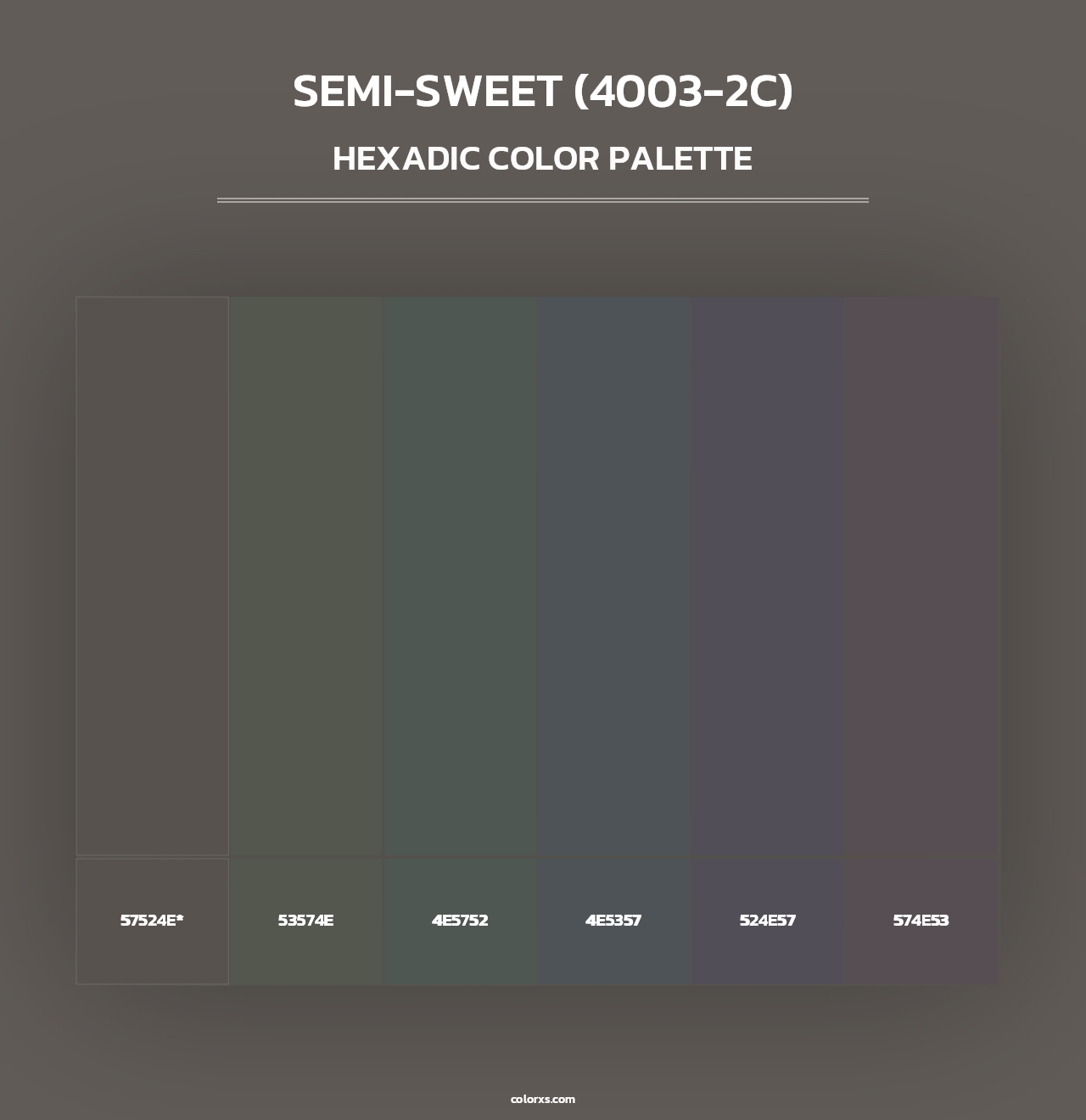 Semi-Sweet (4003-2C) - Hexadic Color Palette