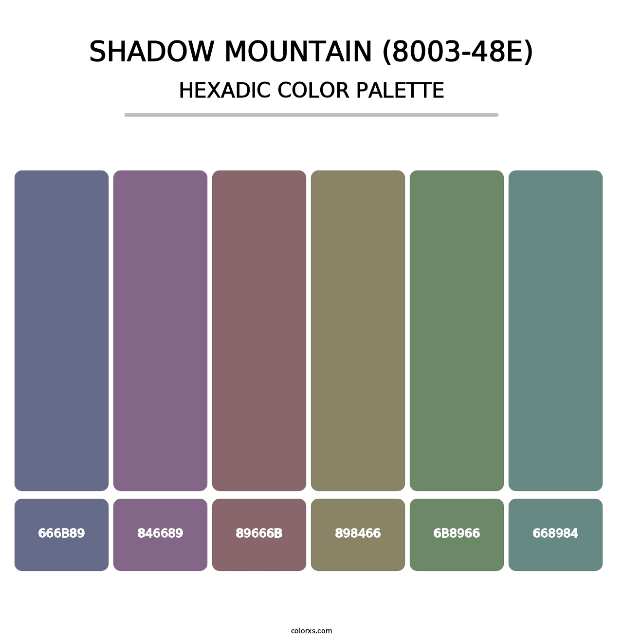 Shadow Mountain (8003-48E) - Hexadic Color Palette