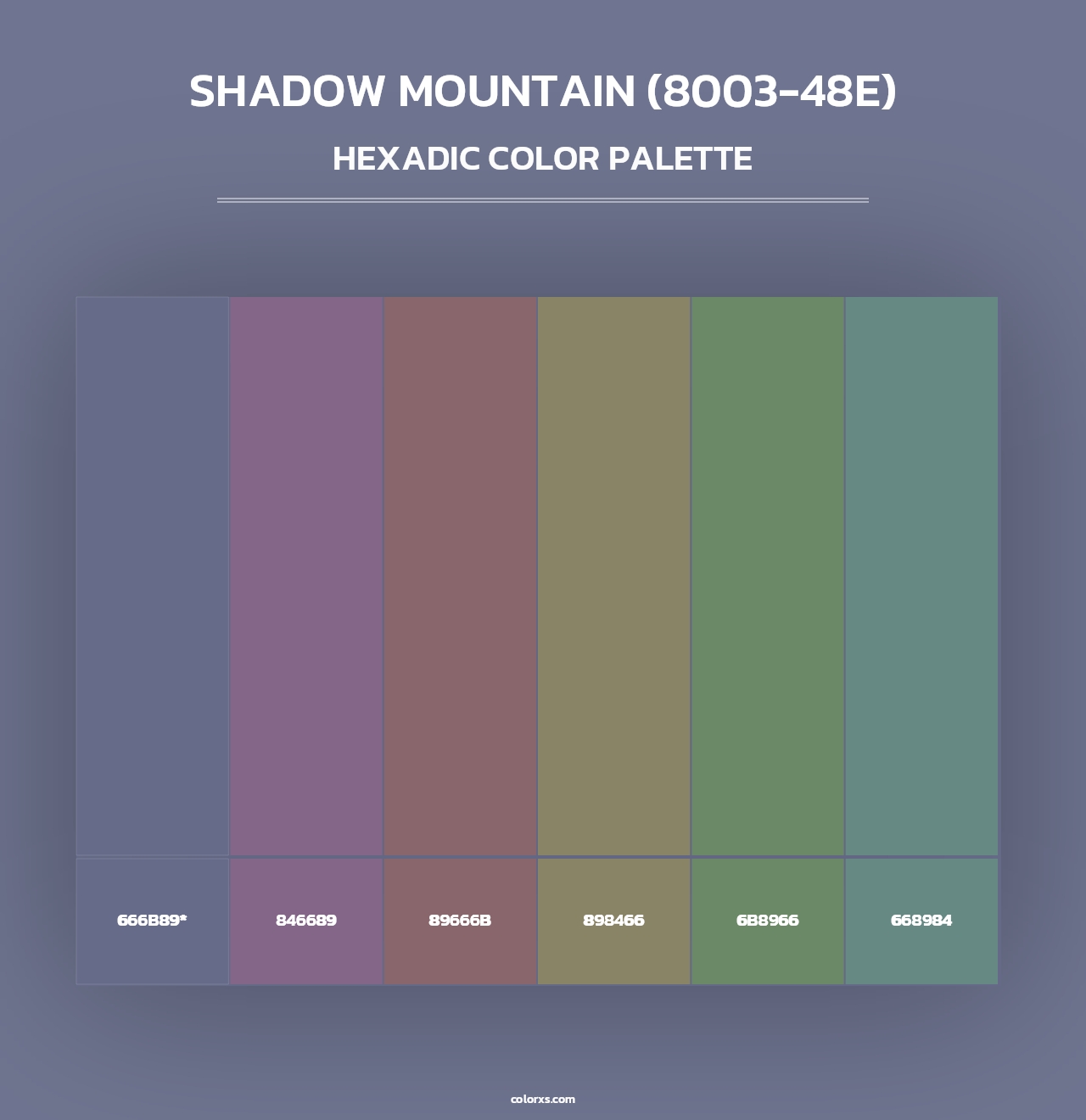 Shadow Mountain (8003-48E) - Hexadic Color Palette