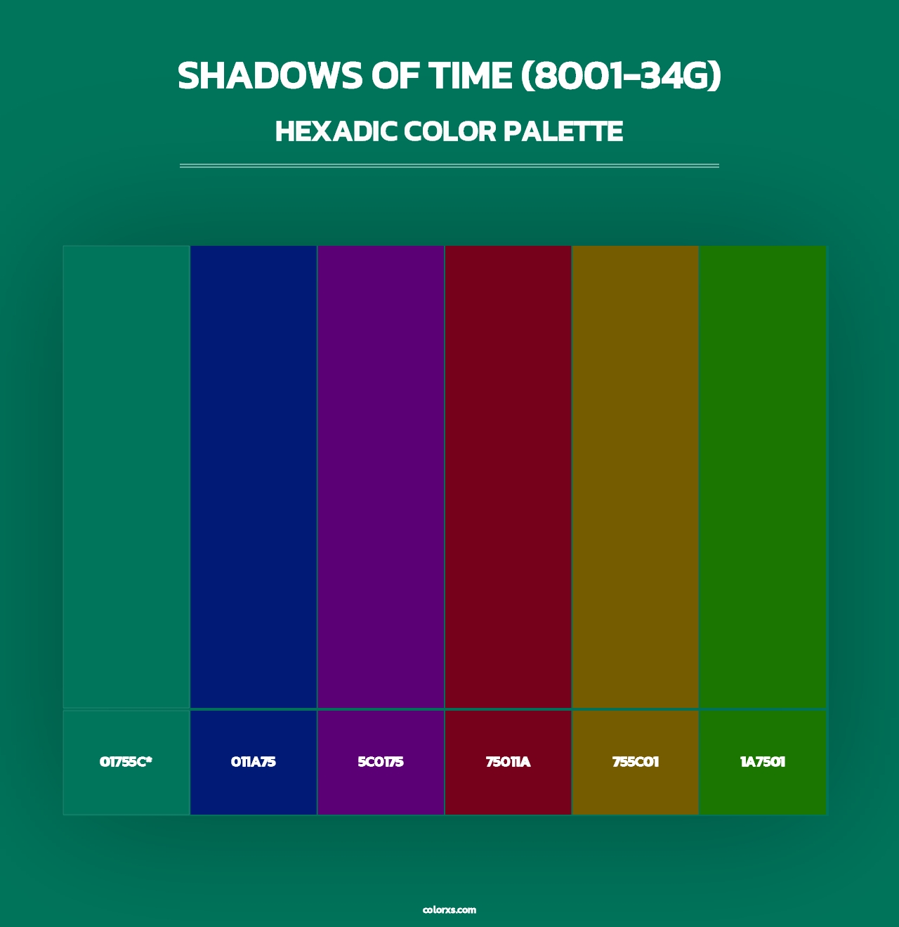 Shadows of Time (8001-34G) - Hexadic Color Palette